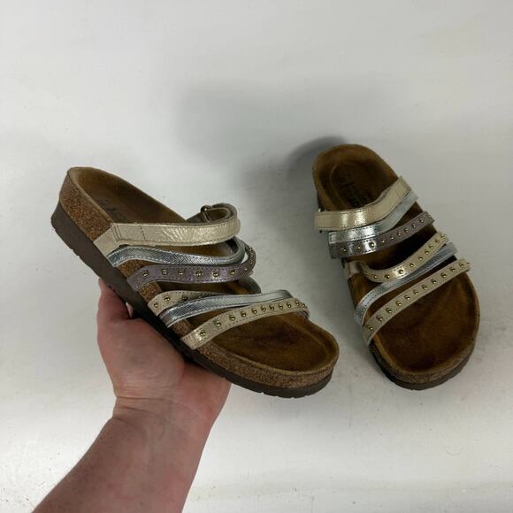 Naot Prescott Strappy Sandals Women's 6 Multicolor Leather Slip-On Open Toe - Picture 1 of 9